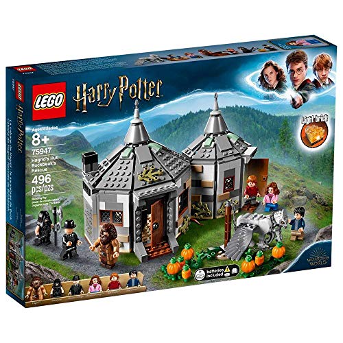 Book Cover LEGO Harry Potter Hagrid's Hut: Buckbeak's Rescue 75947 Toy Hut Building Set from The Prisoner of Azkaban Features Buckbeak The Hippogriff Figure (496 Pieces) Standard