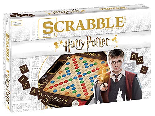 Book Cover Scrabble World of Harry Potter Board Game | Official Scrabble Game Featuring Wizarding World Twist | Custom Harry Potter Game of Scrabble | Scrabble Tiles & Scrabble Board | Scrabble Word Game