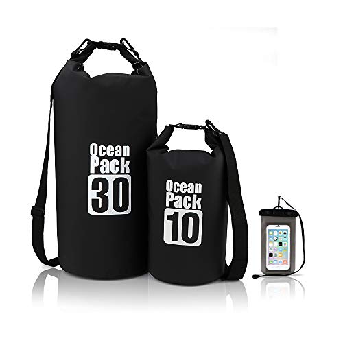 MESOCO Waterproof Dry Bags Set Floating Dry Backpack with Phone Case for Kayaking,Rafting,Boating,Camping,Hiking,Beach(Set of 2)