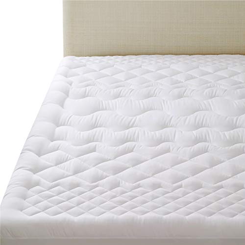 Book Cover Bedsure Quilted Mattress Pad (Twin XL/Twin Extra Long) - Pillow Top Mattress Cover - Fitted Mattress Topper (up to 18 inches Deep Pocket) - Overfilled, Soft, Breathable, Washable, White
