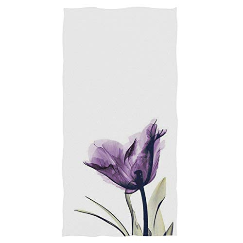 Book Cover Naanle Stylish Beautiful Purple Flower Print Vintage Soft Guest Hand Towels for Bathroom, Hotel, Gym and Spa (16 x 30 Inches)