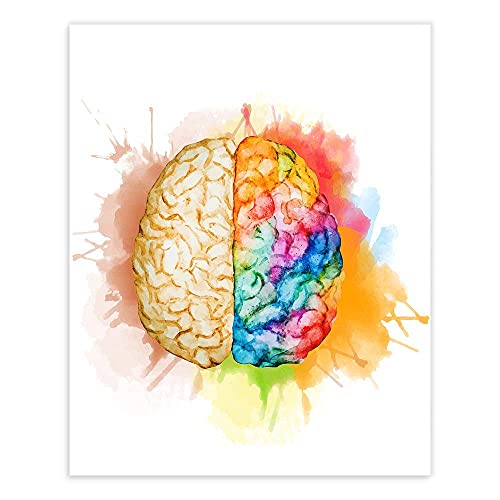 Watercolor Creative Brain Art Print - Unframed - 8x10