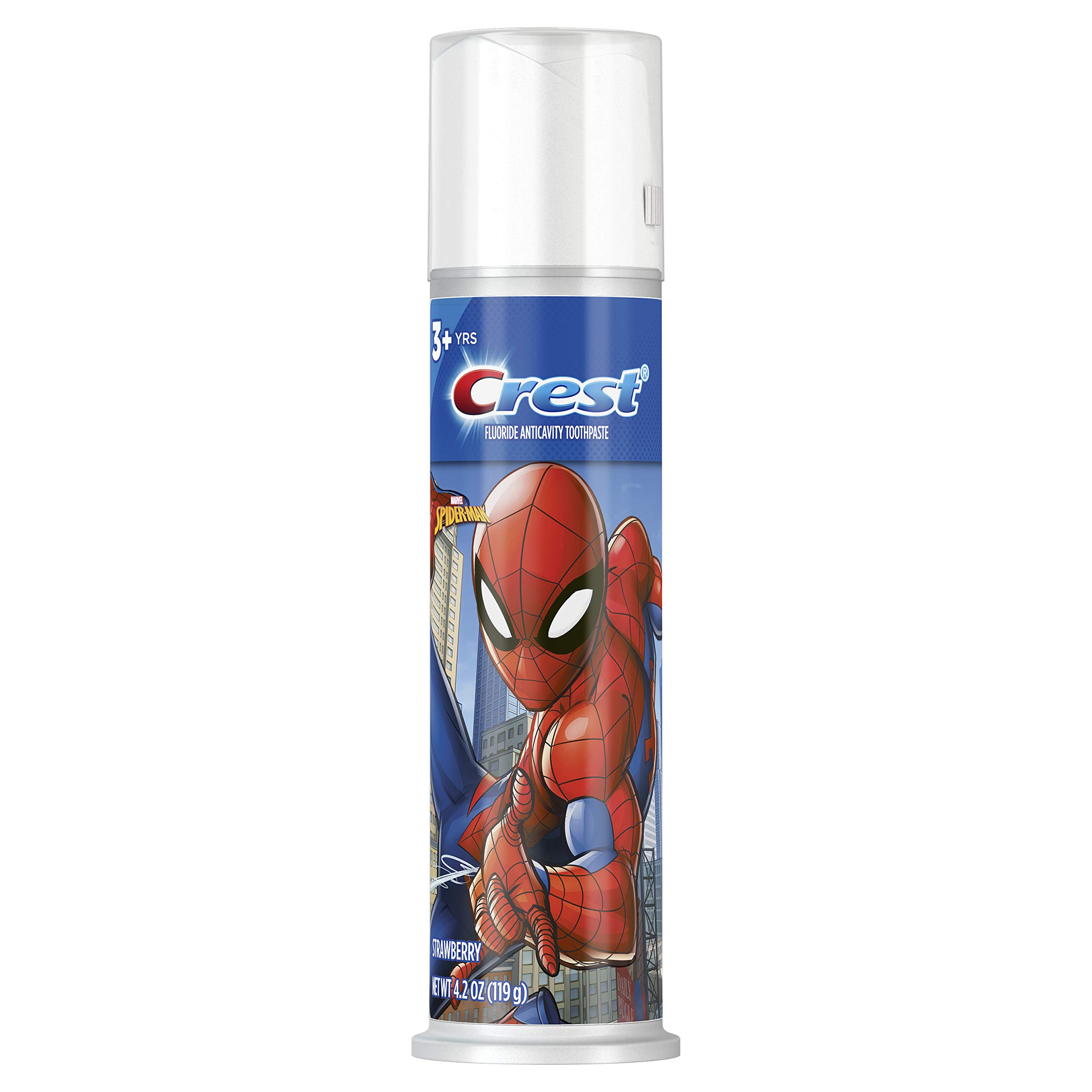 Crest Kid's Toothpaste Pump, featuring Marvel's Spiderman, Strawberry Flavor, 4.2 oz Pump - NEW!
