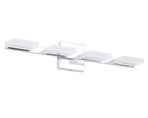 TRLIFE LED Vanity Light, 24.8inches Modern 4 Lights LED Bathroom Light Fixture 20W Cool White 6000K Bathroom Lights Over Mirror