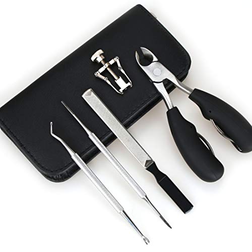 5Pcs Ingrown Toenail Tool,Upgraded Toenail Clippers for Thick Toenails,Toenail Correction Tool,Nail Lifter,Nail File,Cuticle Trimmer Remover for Thick or Ingrown Toenail
