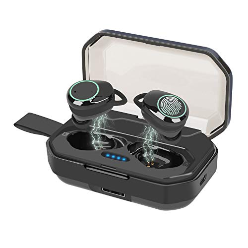 LANIC Wireless Earbuds, Bluetooth 5.0 in-Ear 3D Stereo HiFi Sound Bluetooth Headphones with Mic,Noise Cancelling IPX7 Sweatproof Wireless Sports Earphones,Hands-Free Call,with 3000mAh Charging Box