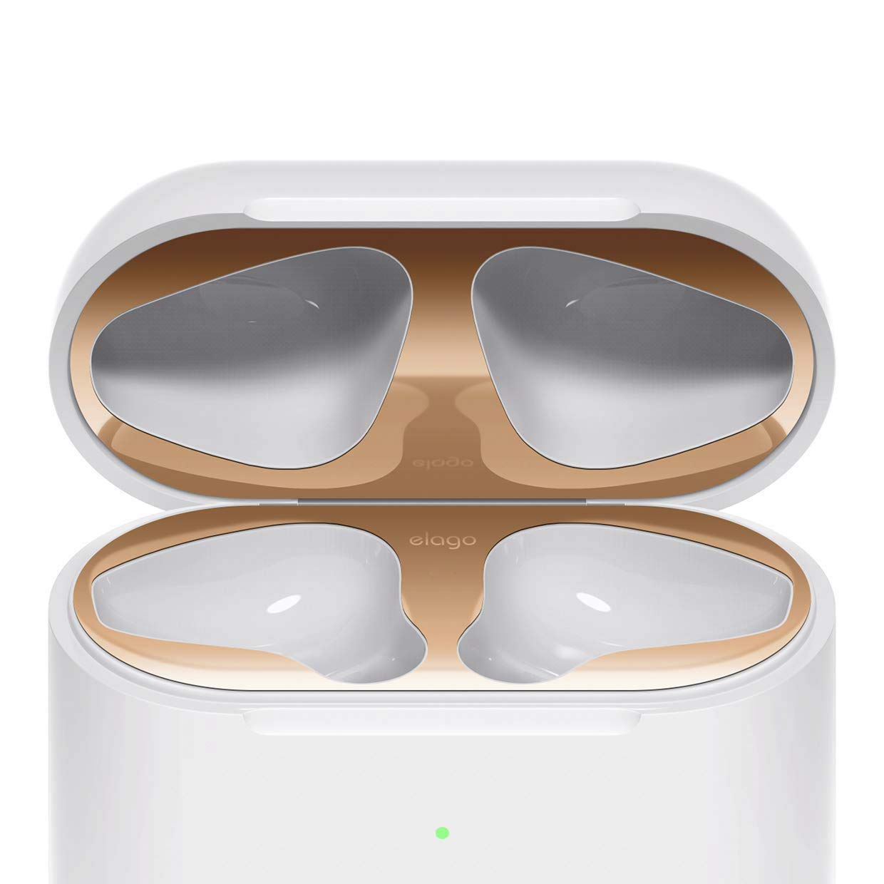 elago AirPods 2 Dust Guard (Rose Gold, 1 Set) Dust-Proof Metal Cover, Luxurious Finish, Must Watch Installation Video - Compatible with Apple AirPods 2 Wireless Charging Case [US Patent Registered]