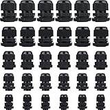 Plastic Waterproof Adjustable 3.5-13mm Cable Glands Joints, PG7, PG9, PG11, PG13.5, PG16 (35 Pieces)