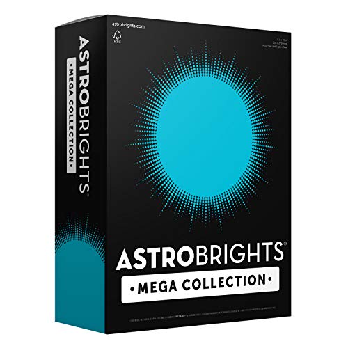 Astrobrights Mega Collection 320 Sheets, 65 lb/176 gsm, Bright Blue Colored Cardstock, 8 ½ x 11 - MORE SHEETS! (91628)