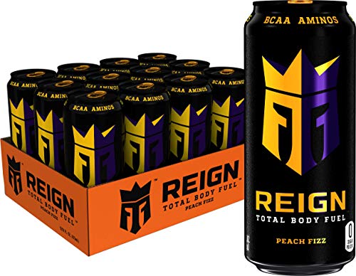 Reign Total Body Fuel, Peach Fizz, Fitness & Performance Drink, 16 Oz (Pack of 12)