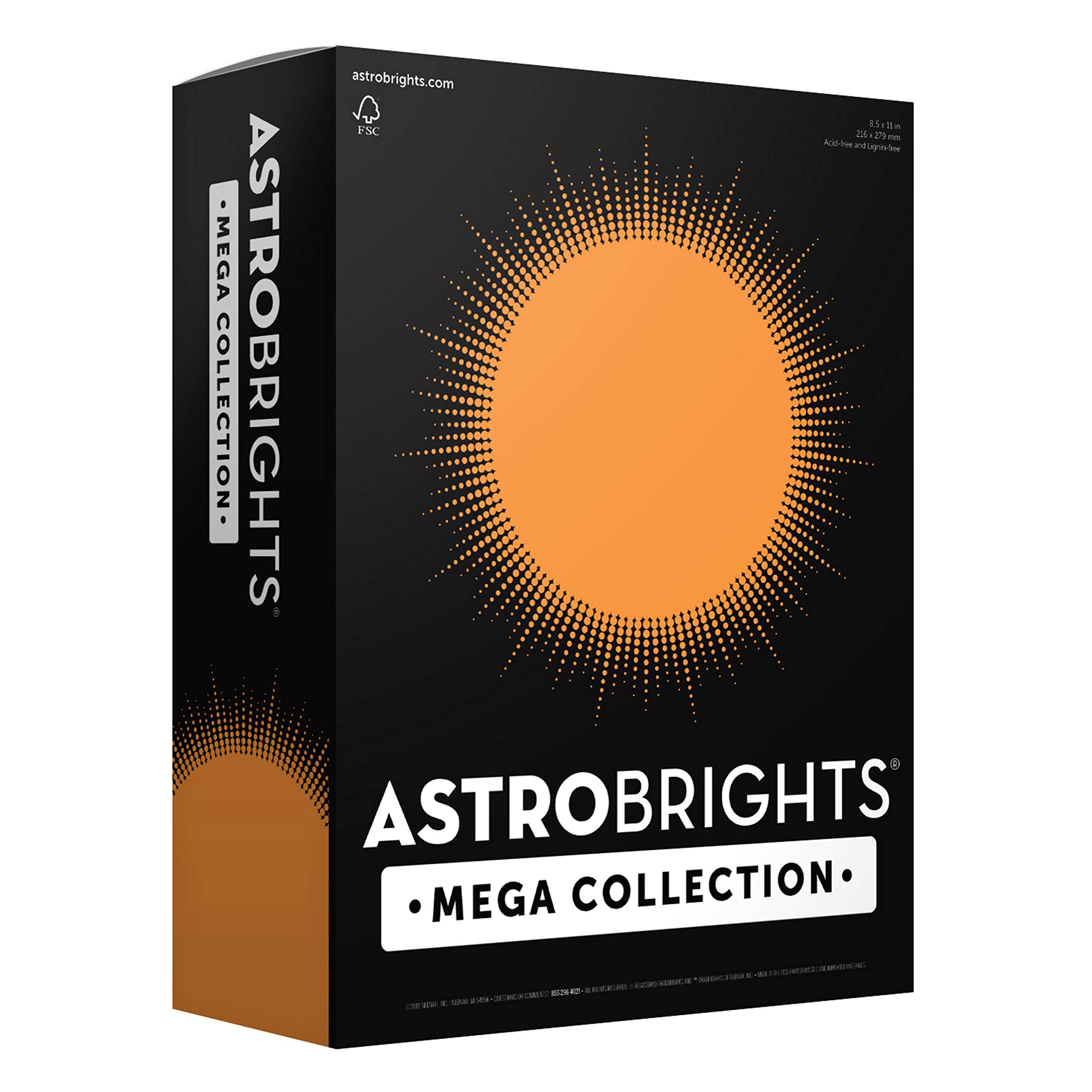 Astrobrights Mega Collection, Colored Cardstock, Bright Orange, 320 Sheets, 65 lb/176 gsm, 8.5" x 11" - MORE SHEETS! (91626) Brights Orange