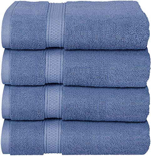 Book Cover Utopia Towels - Bath Towels Set, Electric Blue - Premium 600 GSM 100% Ring Spun Cotton - Quick Dry, Highly Absorbent, Soft Feel Towels, Perfect for Daily Use (4-Pack)