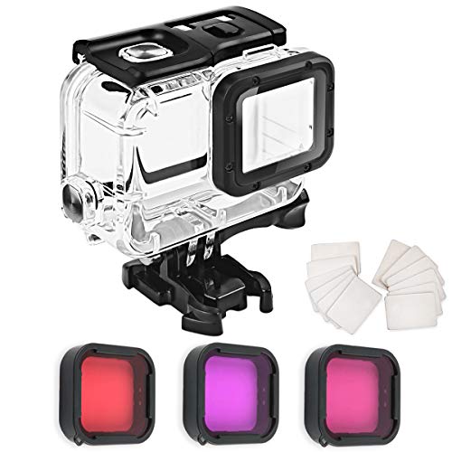 FitStill Housing Case Filter Kit for GoPro Hero 7 Hero 6 Hero 5 Black/Hero (2018) | Go Pro Waterproof Protective Diving Housing Shell + 3 Pack Filter + Anti-Fog Insert + Bracket Accessories
