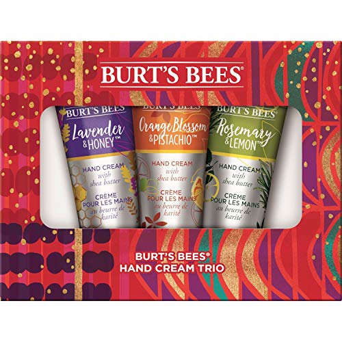 Burt's Bees Hand Cream Trio Holiday Gift Set, Shea Butter Hand Creams Lavender & Honey, Orange Blossom & Pistachio and Rosemary & Lemon