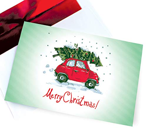 Fun Christmas Cards Boxed Retro Holiday Card Set Vintage & Funny 18 Box Pack – Festive Happy Holidays / Season Greeting Card – Merry Christmas Boxed Sets 4x6