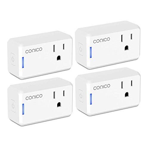 Smart Plug, Conico Mini WiFi Outlet Works with Alexa, Google Assistant and IFTTT for Voice Remote App Control, Wireless Socket with Smart Scene Schedule Timer Device Sharing, No Hub Required (4 Pack)
