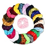 Velvet Hair Scrunchies with Elastic - Weicai 26 Colors Cute Scrunchies for Birthday Gifts for Women or Girls or Mom (Relive the 80s/90s Fashion)