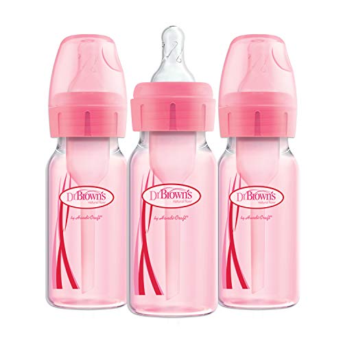 Dr. Brown's Optios+ Baby Bottles, 4 Ounce, Pink, 3 Count