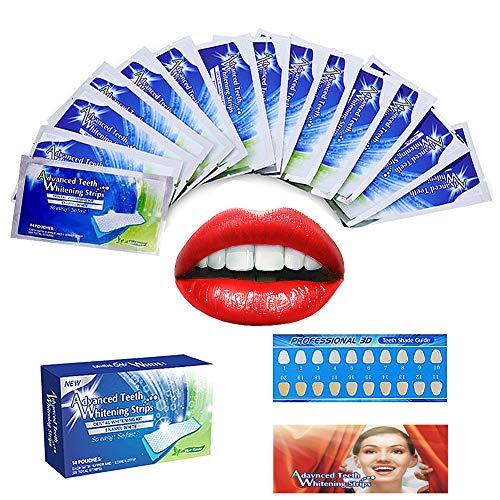 Teeth Whitening Strips, White Whitestrips Dental Teeth Whitening Strips Kit 3D Whitestrips No Sensitivity Home Tooth Bleaching for Tooth Whitening 28 Days Treatment (14 Treatments)