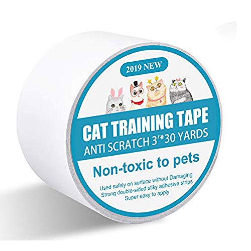 Book Cover I-pure items Cat Scratch Deterrent - Anti-Scratch Cat Training Tape - 3 inches x 30 Yards Double Sided Carpet Protector Pet Tape for Carpet, Furniture, Couch, Door