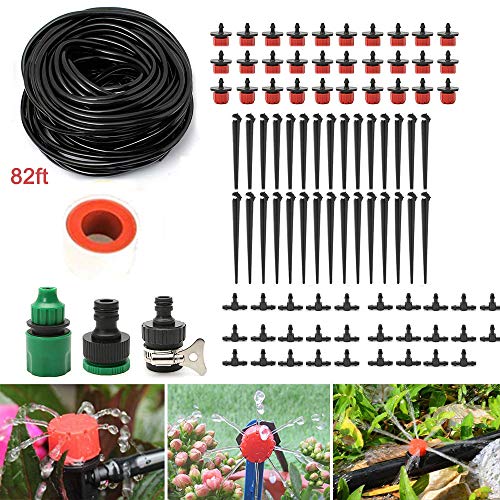 ADTZYLD Drip Irrigation Kit System, 82ft Garden Irrigation System DIY Water-Saving Plant Garden Hose Sprayer Watering Kit Accessories