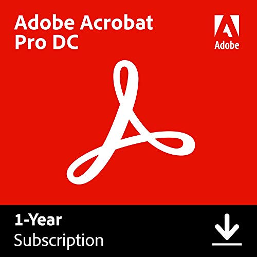 Book Cover Adobe Acrobat Pro DC | PDF Converter | 12-Month Subscription with Auto-Renewal, Billed Monthly, PC/Mac