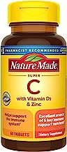 Book Cover Nature Made Super C Immune Complex, 60 Tablets, Including Vitamin C, Vitamin A, Vitamin E, Vitamin D3, and Zinc Supplement, Excellent Source of Key Immune Support Nutrients