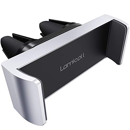 Car Phone Mount, Lamicall Car Vent Holder : Universal Stand Cradle Holder Compatible with iPhone 11 Pro Xs Max XR X 8 8P 7 7P 6S 6P 6, Samsung Galaxy S6 S8 S9 S8+ S9+ S10, Google, LG, Huawei -Silver