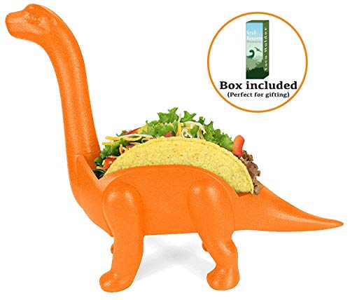 Book Cover Grubkeepers by Penko Dinosaur Taco Holder Ultrasaurus Orange (Holds 2 Tacos) Kids Adults Fun Kitchen Accessory Tacosaurus Stand Holder Animal for Kids Birthday