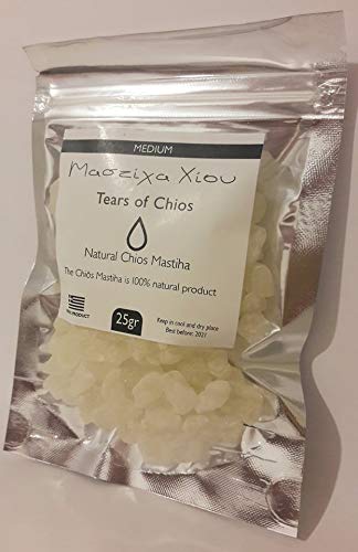 Chios Mastiha Pack 25gr (0.88oz) Medium Tears Gum 100% Natural Mastic Gum From Mastic Growers Fresh 2019