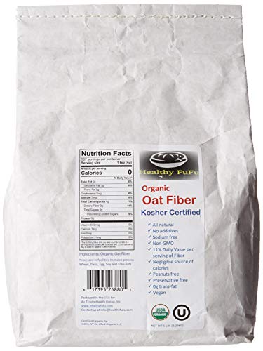 Book Cover Healthy FuFu Organic Oat Fiber - Top Grade Finely Ground Fiber Flour - Kosher - 5 lb