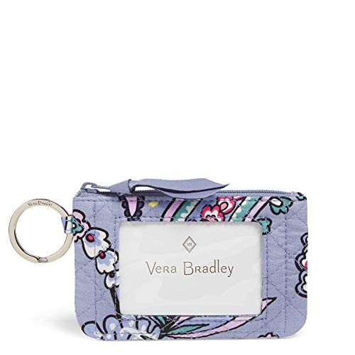 Book Cover Vera Bradley Women's Cotton Zip ID Case Wallet, Makani Paisley, One Size