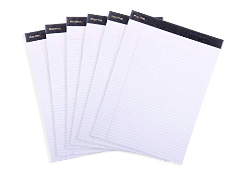 Book Cover Mintra Office Legal Pads - 50 Sheets per Notepad - Micro Perforated Writing Pad, Notebook Paper for School, College, Office, Work, Professional - ((Premium 6pk (White), 8.5in x 11in (Narrow Ruled))