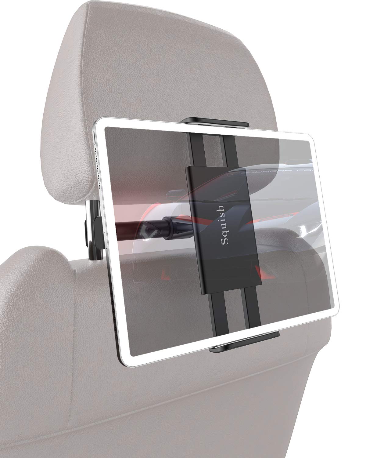 squish Car Headrest Mount Holder, Universal Car Headrest Mount Car Backseat Tablet Holder for iPad Pro/Air/Mini, Kindle,Tablets Nintendo Switch Smartphones, Compatible with 4.5" to 11" Devices, 360°