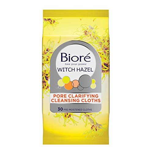 BiorÃ©, Witch Hazel Wipes Pore Clarifying Cleansing Cloths with Norinse Dirt and Oil Removal for Acne Prone Skin, 30 Count
