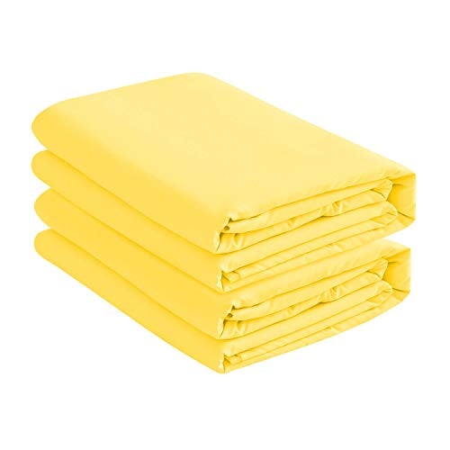 Book Cover Basic Choice 2-Pack Deep Pocket Bed Fitted Sheet / Bottom Sheet - Queen, Yellow