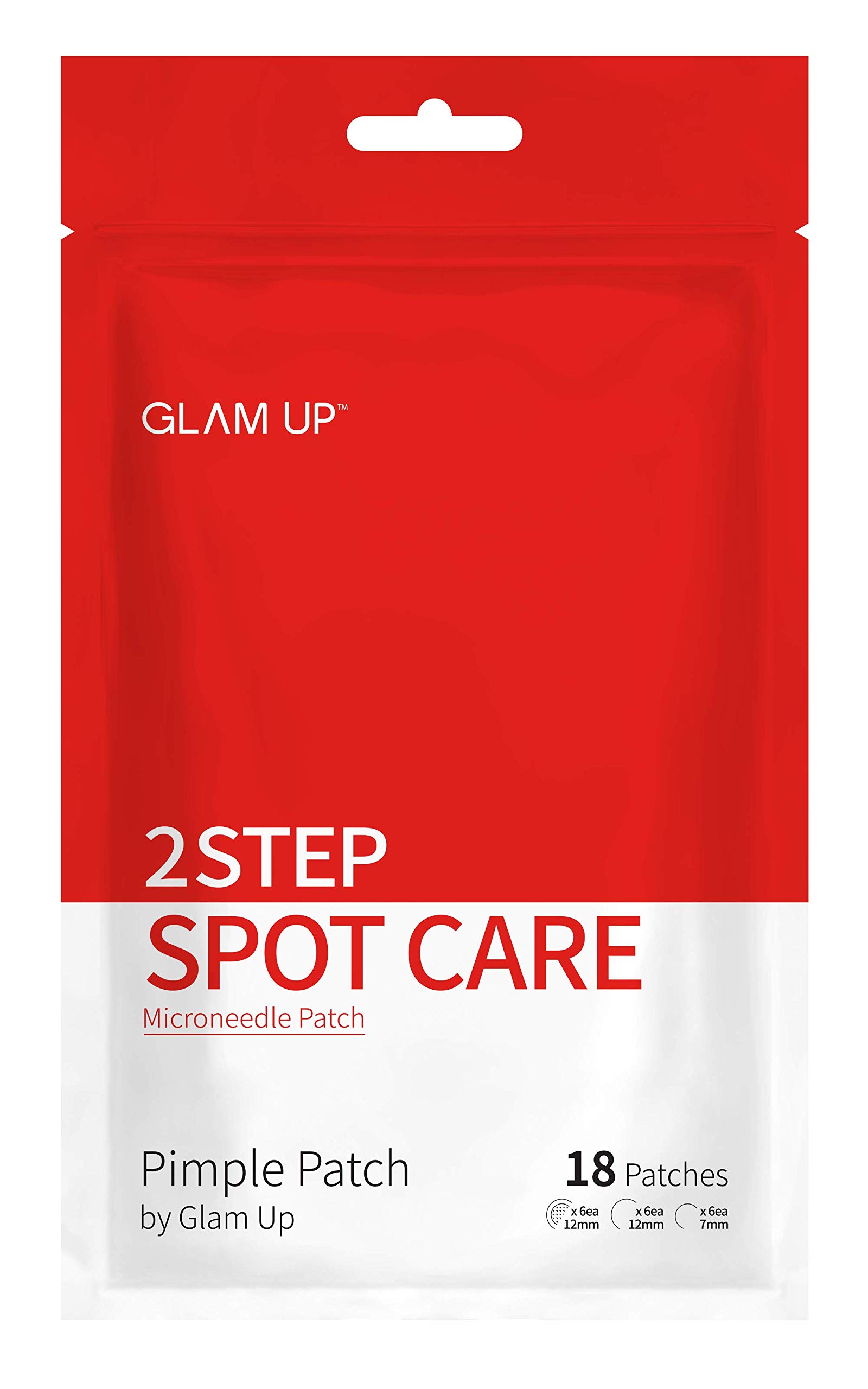Book Cover Pimple Patch by Glam Up 2 Step Spot Care, Microneedle Patch - Intensive Trouble Care, Invisible Cover Patch - 18 patches (Microneedle patch * 6ea + Hydrocolloid * 12ea)