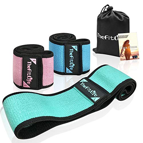 Book Cover TheFitLife Resistance Bands for Legs and Butt - Fabric Exercise Bands with Elastic Non Slip Design to Sculpt Desired Peach Shape, Workout Booty Band with Carrying Bag and User Guide