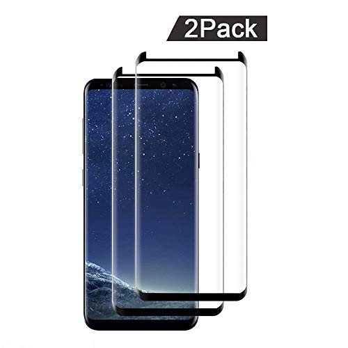 [2 Pack] Galaxy S8 Plus Screen Protector Tempered Glass, [Update Version] Ou RTY 3D Curved Dot Matrix [Full Screen Coverage] Glass Screen Protector [Case Friendly] for Samsung S8 Plus
