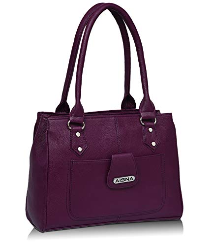 Aisna Women's Stylish Handbag with Multiple Compartments – Elegant Purple, Spacious & Durable