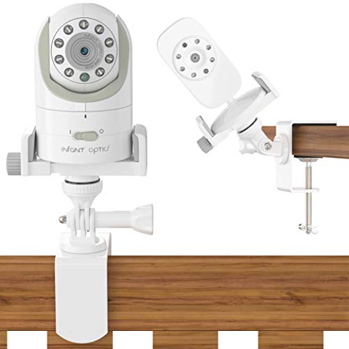 Baby Monitor Crib Mount Camera Shelf - Video Stand for Nursery - Universal Holder Compatible with Infant Optics DXR 8 and Most Other Baby Monitors - Attaches to Crib Cot Shelves or Furniture