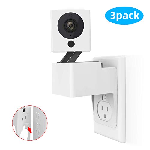 Upgraded Wyze Cam Outlet Wall Mount, MYRIANN 2019 New Bracket for Wyze Camera and WyzeCam V2 with Space-Saving, No Messy Wires or Wall Damage (3 Pack)