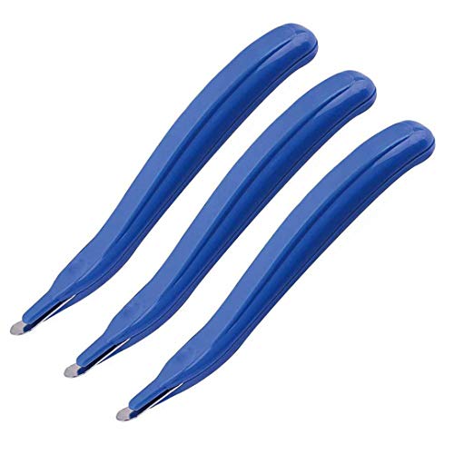 LONGKEY Professional Magnetic Staple Remover Puller Rubberized Staples Remover Staple Removal Tool for School Office and Home 3 PCS Blue