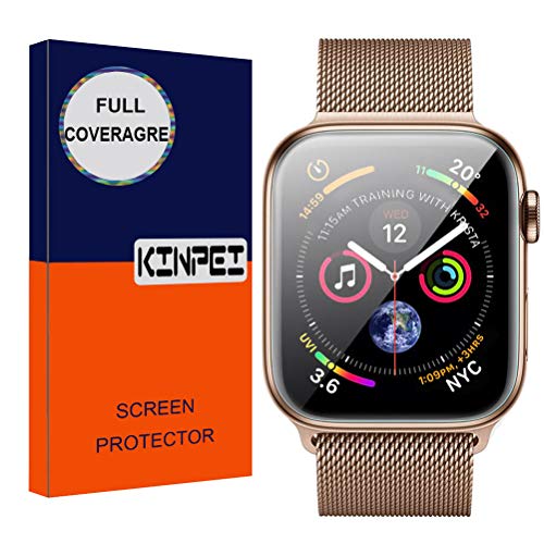 Book Cover KINPEI [6 Pack Apple Watch Series 4/5 44mm Screen Protector Waterproof Full Coverage Anti-Bubble HD Clear Film (44mm)
