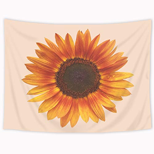 Book Cover Riyidecor Yellow Sunflower Tapestry 51x59Inch Fresh Tapestry Spring Painting Flower Floral Tapestry Beauty Blossom Light Orange Background Wall Hanging Indigenous Bedroom Living Room...