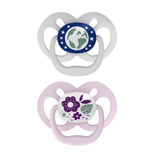 Dr. Brown's Advantage Baby Pacifiers, Glow-in-The-Dark, 6-12 Month Pacifiers, Pink, 2 Count