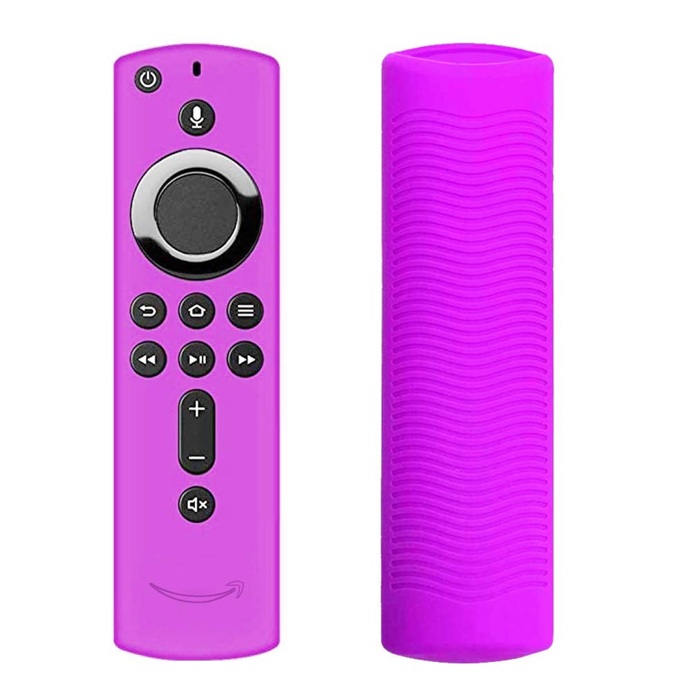 Book Cover WERONE Silicone Cover/Case for Fire TV 4K/Fire TV (3rd Gen)/Compatible with All-New 2nd Gen Alexa Voice Remote Control (Purple)