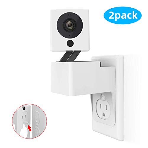 Book Cover Upgraded Wyze Cam Outlet Wall Mount, MYRIANN 2019 New Bracket for Wyze Camera and WyzeCam V2 with Space-Saving, No Messy Wires or Wall Damage (2 Pack)