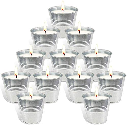 Howemon 12 Pack Citronella Scented Candles,Soy Wax Bucket Candle Seaside Escape, Indoor and Outdoor