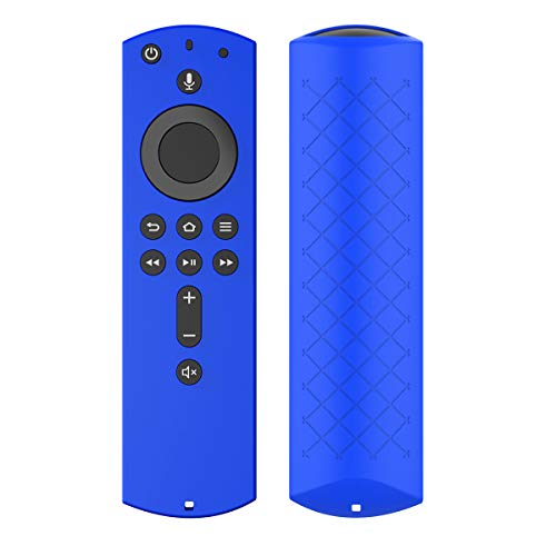 CaseRoo Remote Cover/Case for Fire TV Stick 4K/Fire TV Cube/Fire TV(3rd Gen) w/Wrist Strap - Shockproof Lightweight Silicone [Anti Slip] Case Cover for All-New 2nd Gen Alexa Voice Remote Control,Blue
